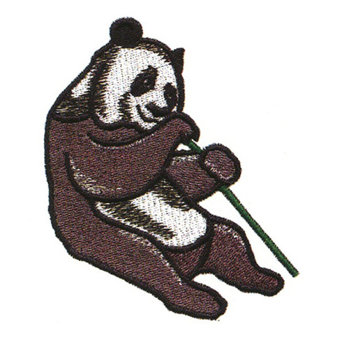 绣花 熊猫 团圆 友好大使 棕色 免费素材 面料图库 服装图案 白色