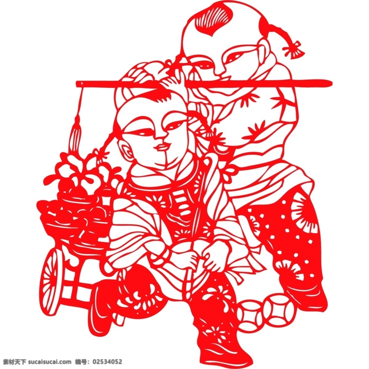 剪纸 中国剪纸 年画图 年画人物