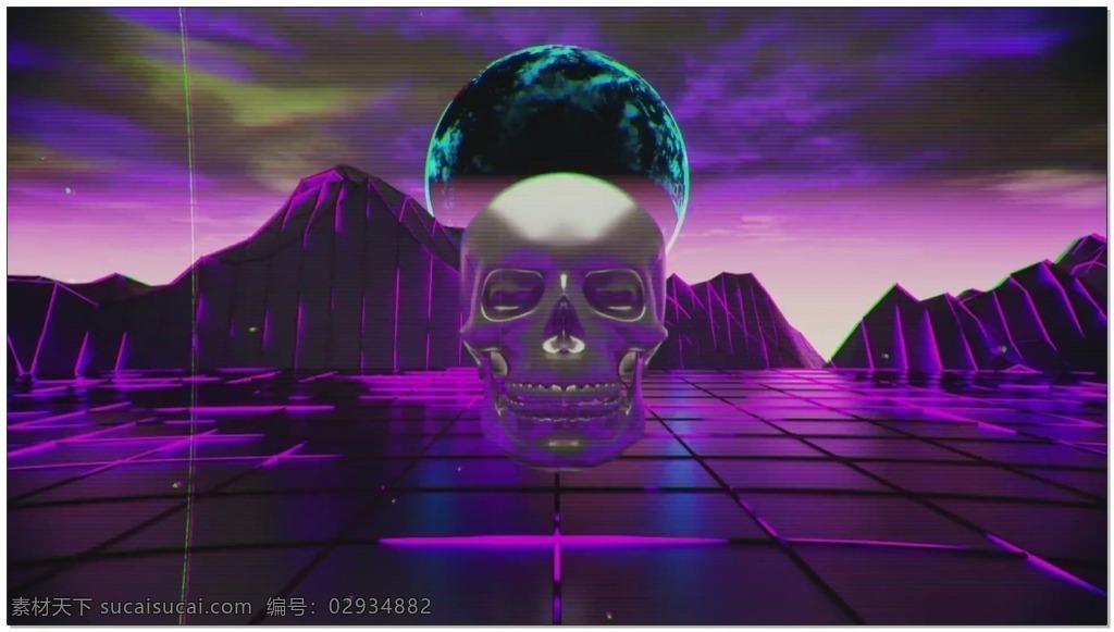 紫色 世界 潮流 骷髅 背景 视频 师姐 高清视频素材 入门视频素材 实用视频素材