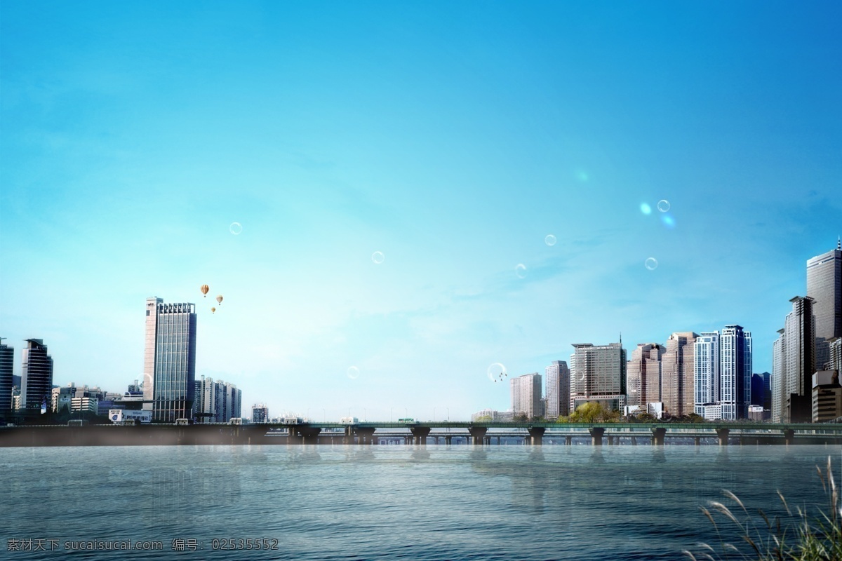 景观 背景 源文件 景观背景 psd源文件 背景图 青色 天蓝色