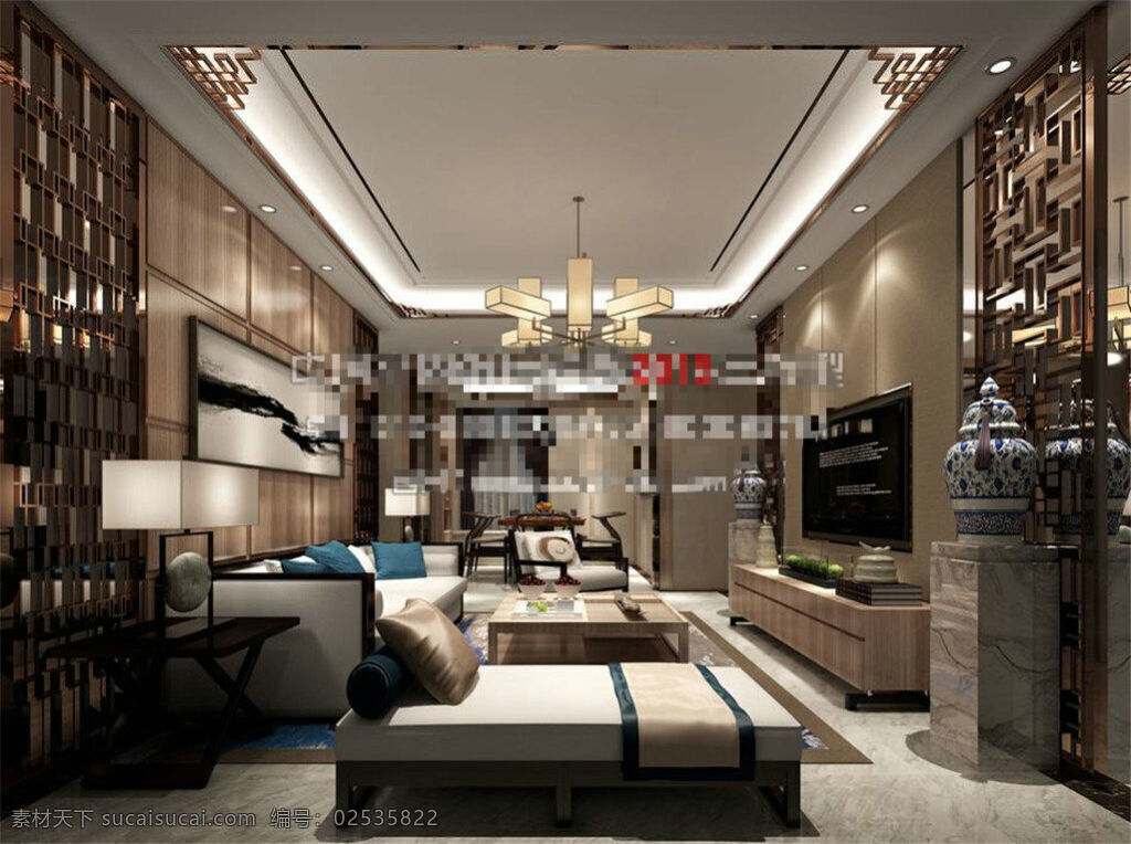 中式室内模型室内装饰模型素材图片下载-素材编号02535822-素材天下图库