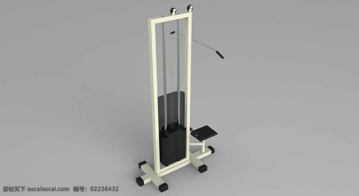 健身器材 锻炼 机 arm 下拉 机器 健身 设备 运动 3d模型素材 其他3d模型