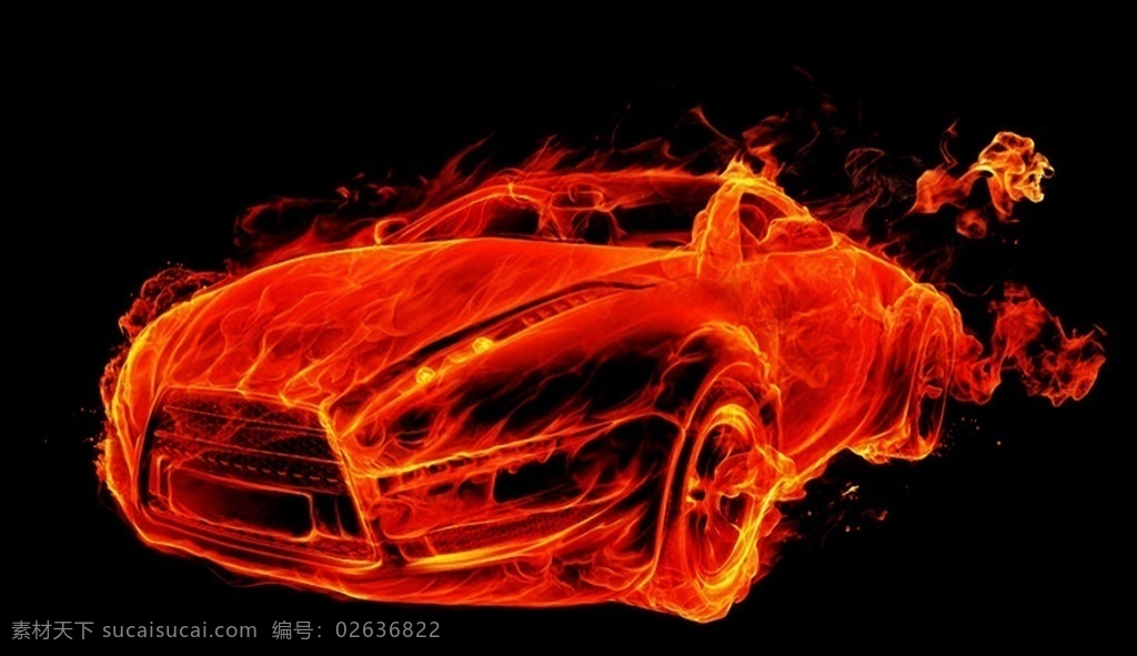 燃烧的汽车 燃烧 汽车 火 跑车 动感