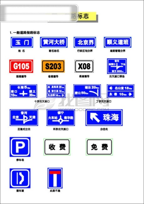 交通标志 道路 指示标志 矢量图 其他矢量图
