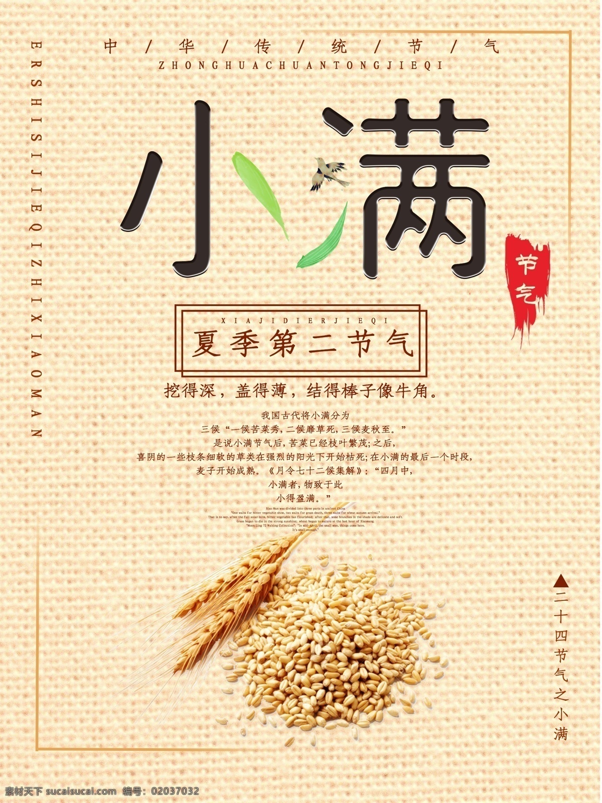 创意 字体 小满 节气 海报 二十四节气 传统节气