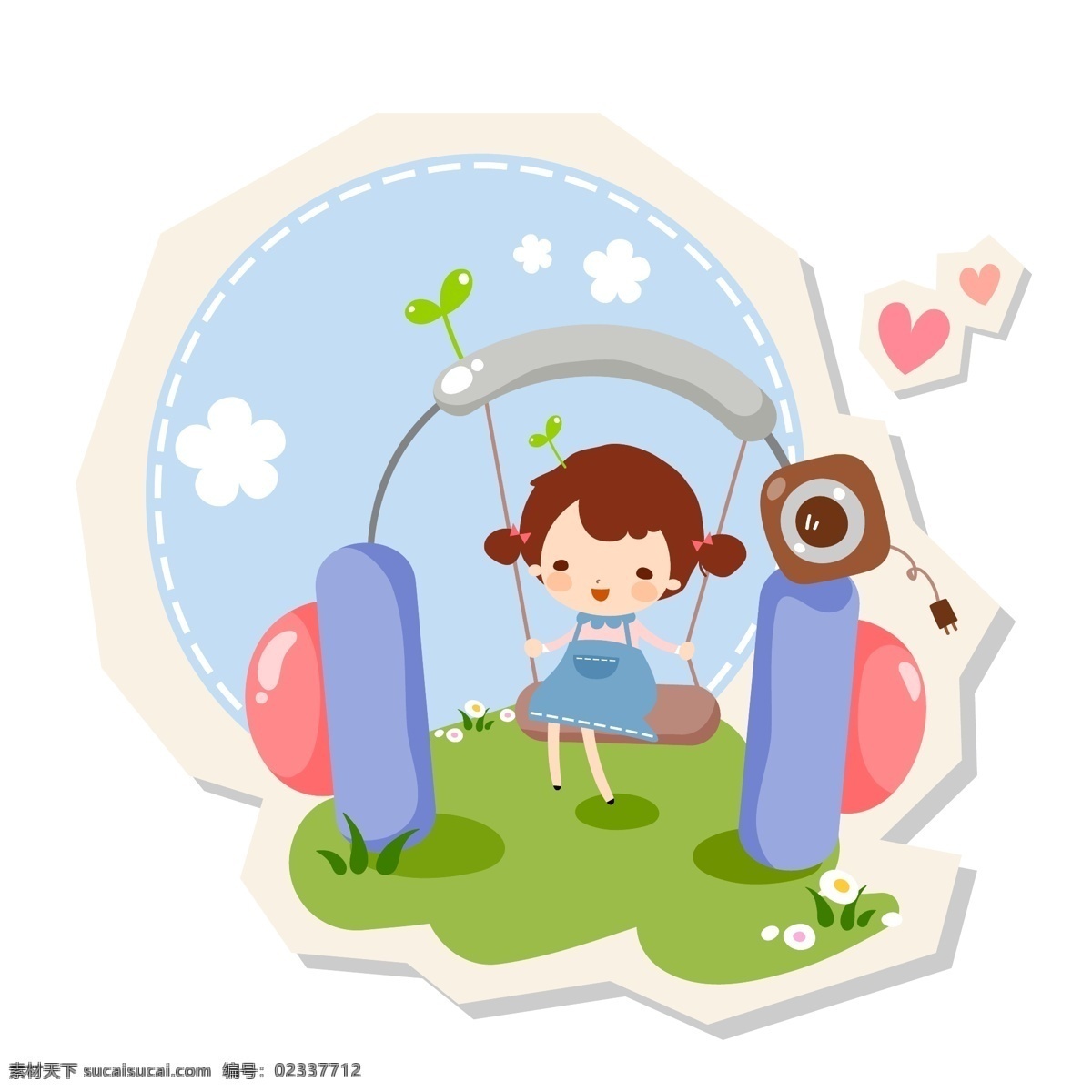 小女孩荡秋千 小孩荡秋千 小孩 孩子 荡秋千 游玩 插画 水彩 背景画 卡通 图画素材 童话世界 背景素材 卡通人物 儿童 儿童世界 卡通设计 幼儿卡通 矢量卡通插画 矢量素材 其他矢量 矢量
