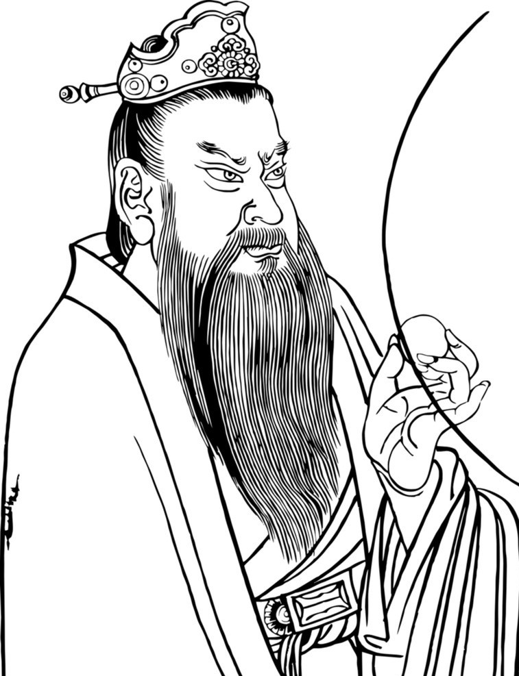 玉皇大帝 古代人物 线描人物 黑白人物 矢量图 皇帝 英雄人物 古代 人物 矢量 图集 日常生活 矢量人物