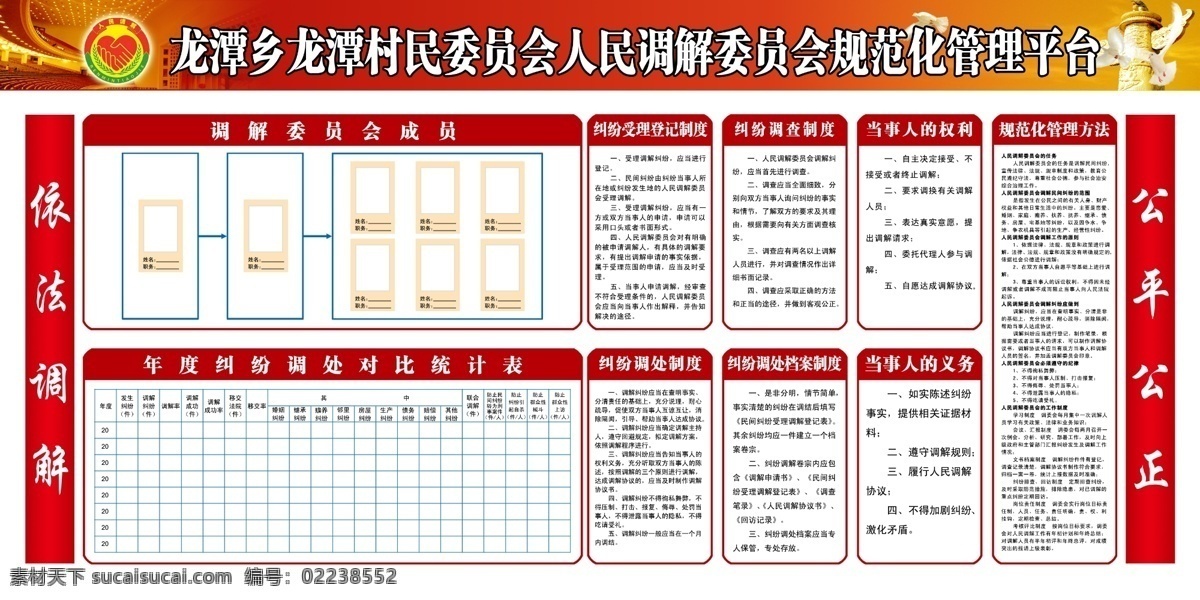 人民调解 人民调解室 调解委员会 纠纷调查制度 纠纷 受理 登记 制度 当事人的权利 纠纷调处制度 调处 档案 当事人的义务 其他模版 广告设计模板 源文件
