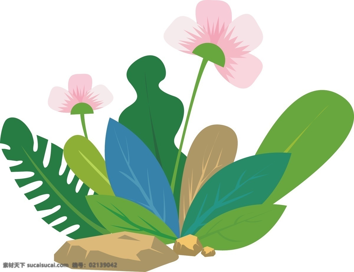植物 花草 矢量 插图 矢量元素 植物插图 绿色装饰 装饰图案