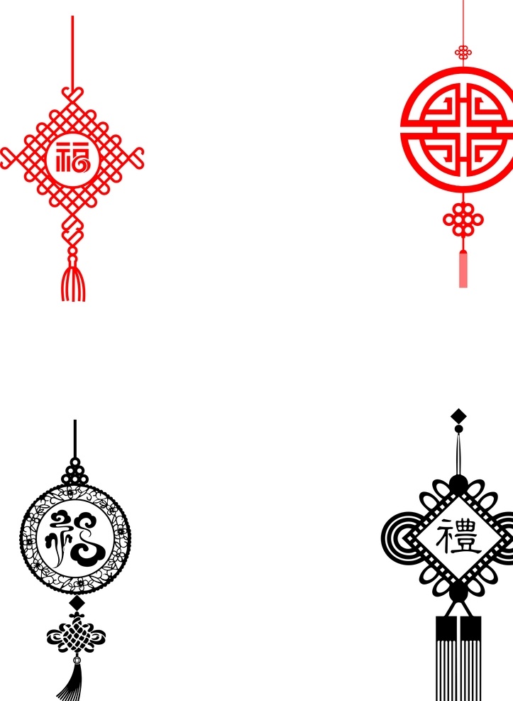 中国结 福 礼 吊绳 腰绳 装饰 文化艺术