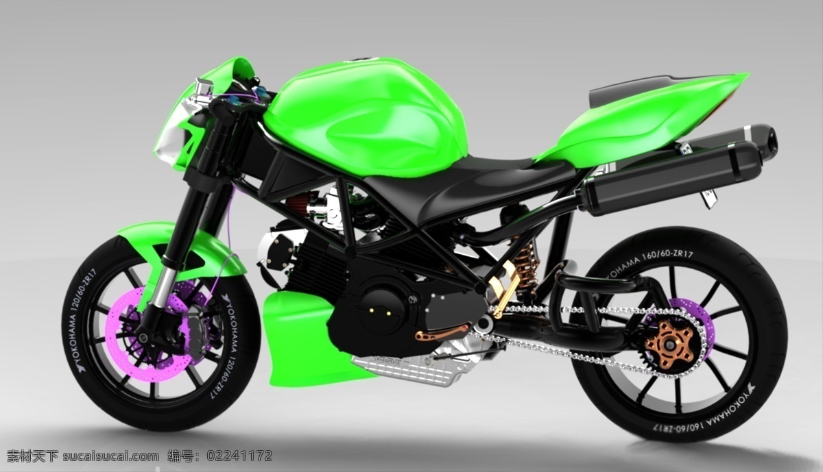 定义 街头霸王 摩托车 详细 杜卡迪 streetfigher 3d模型素材 其他3d模型