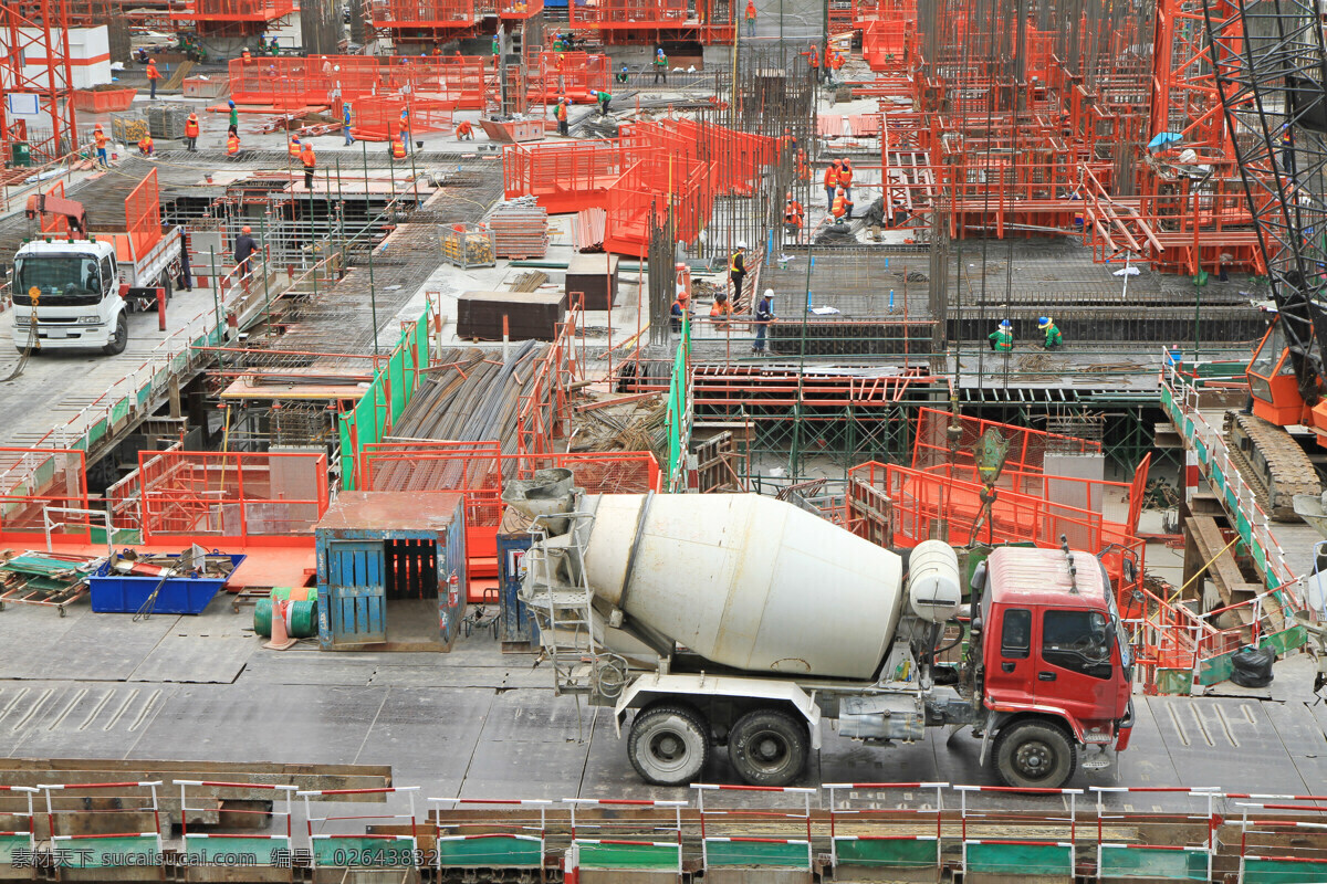 建筑工地 工地 施工 建筑材料 工程 高楼 建筑物 工业生产 现代科技