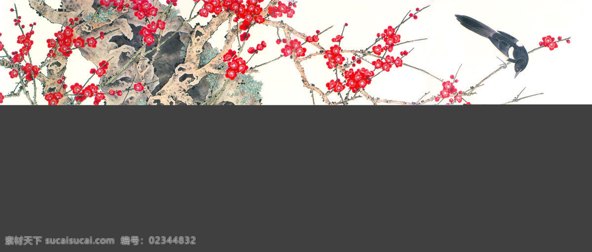 喜鹊 梅花 国画 中国画 绘画艺术 装饰画 书画文字 文化艺术