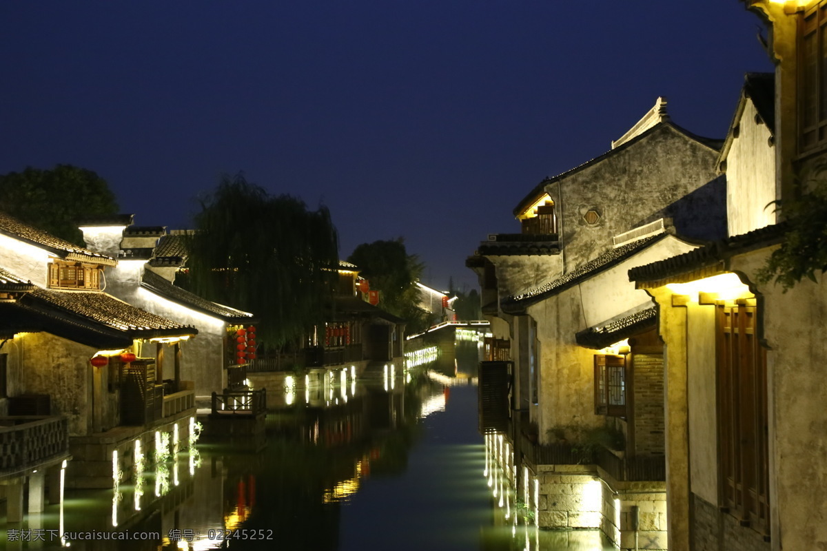 古镇 荡口 旅游 风景 古镇夜景 荡口古镇 农村印象 古镇印象 灯火 夜景 河流 江南 江南水乡 荡口印象 旅游摄影 自然风景
