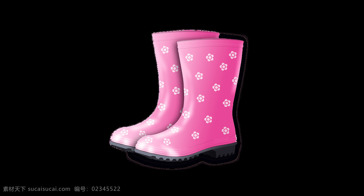 png元素 胶鞋 免抠元素 女鞋 透明素材 雨鞋 粉色 女士 元素