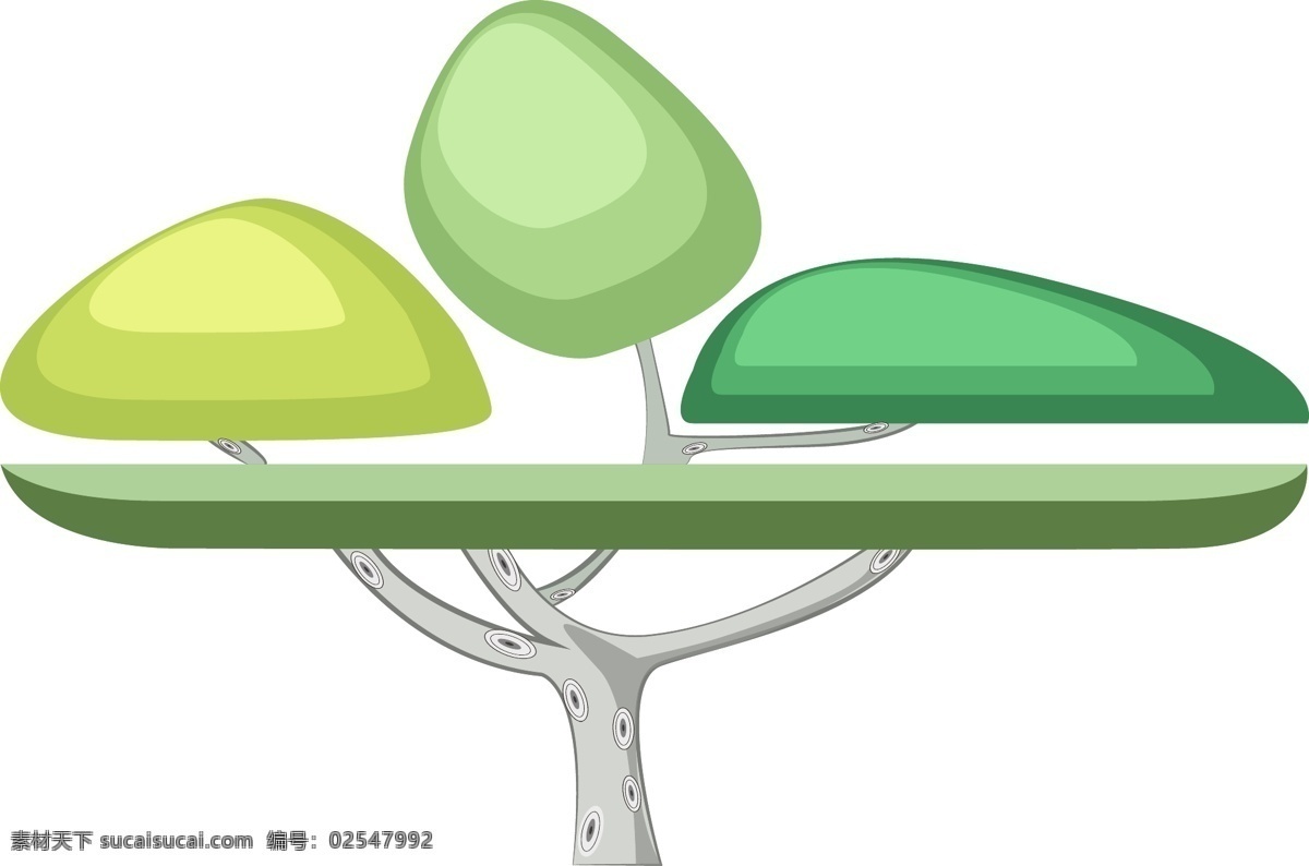 绿色 创意 树木 插画 绿色的树叶 卡通植物插画 植物 卡通绿色树叶 创意树 大树 创意植物插画