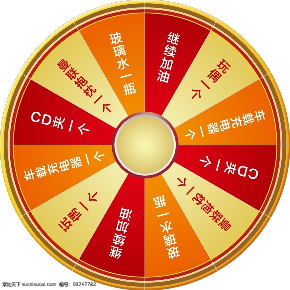 大转盘 奖项 色块 立体金属黄色 内环 分层