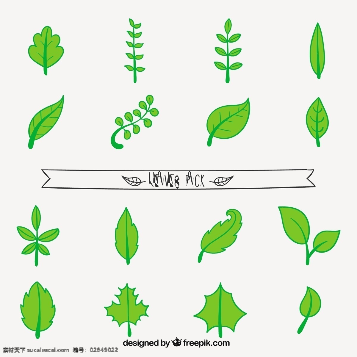 handawn 叶集 摘要 图标 叶 植物 自然 插图 抽象的设计 图标集 包 花卉的图标 图标包 收集 handrawn 白色