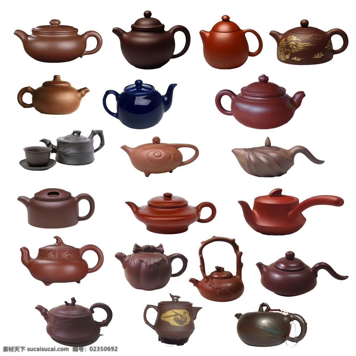 各类茶壶素材 茶壶 紫砂壶 茶壶源文件 各类茶壶 白色