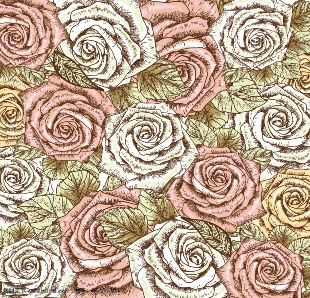 复古手绘玫瑰 玫瑰 复古玫瑰 线描花卉 手绘花卉 服装花型 服装设计 桌布花纹 花布图案 玫瑰花 玫瑰花型 玫瑰底纹 矢量 设计素材 花卉底纹 手绘玫瑰 花纹背景 包装纸底纹 纺织图案 海报背景 植物花卉 文化艺术 绘画书法
