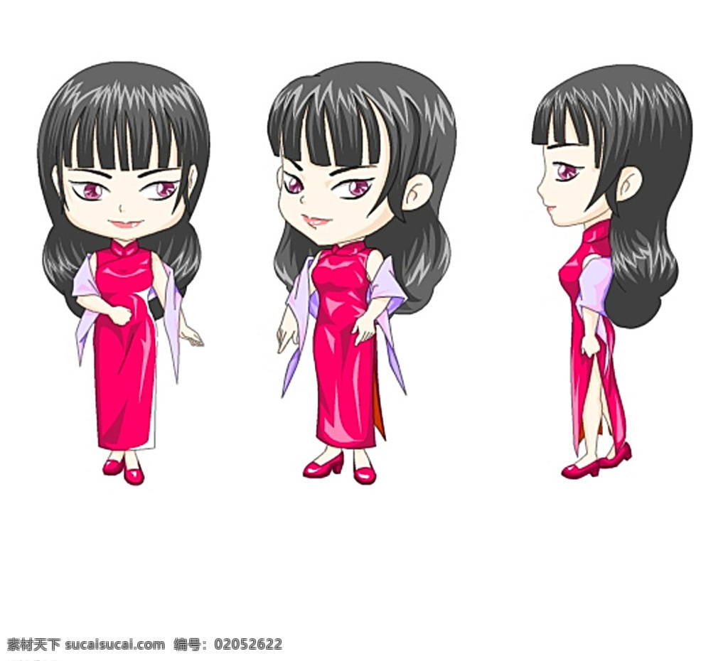 q版女子 卡通女子 鼠绘女子 女子 女人卡通图 多媒体 flash 动画 动画素材 fla 白色
