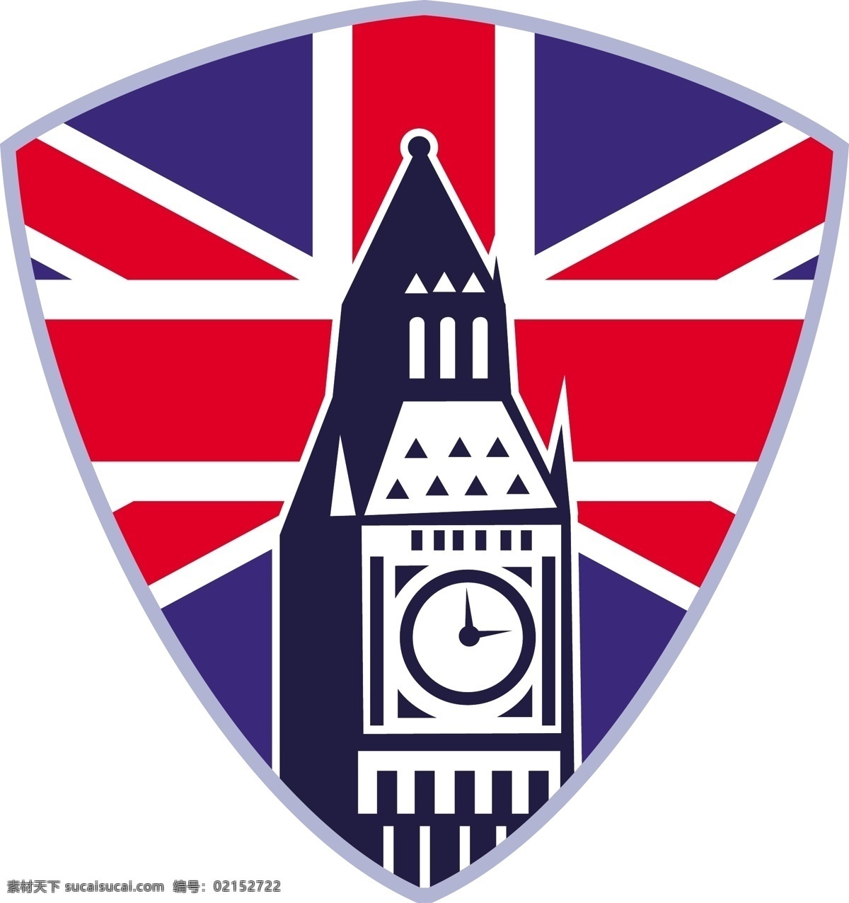 伦敦 大本钟 钟塔 英国 国旗 矢量图 其他矢量图