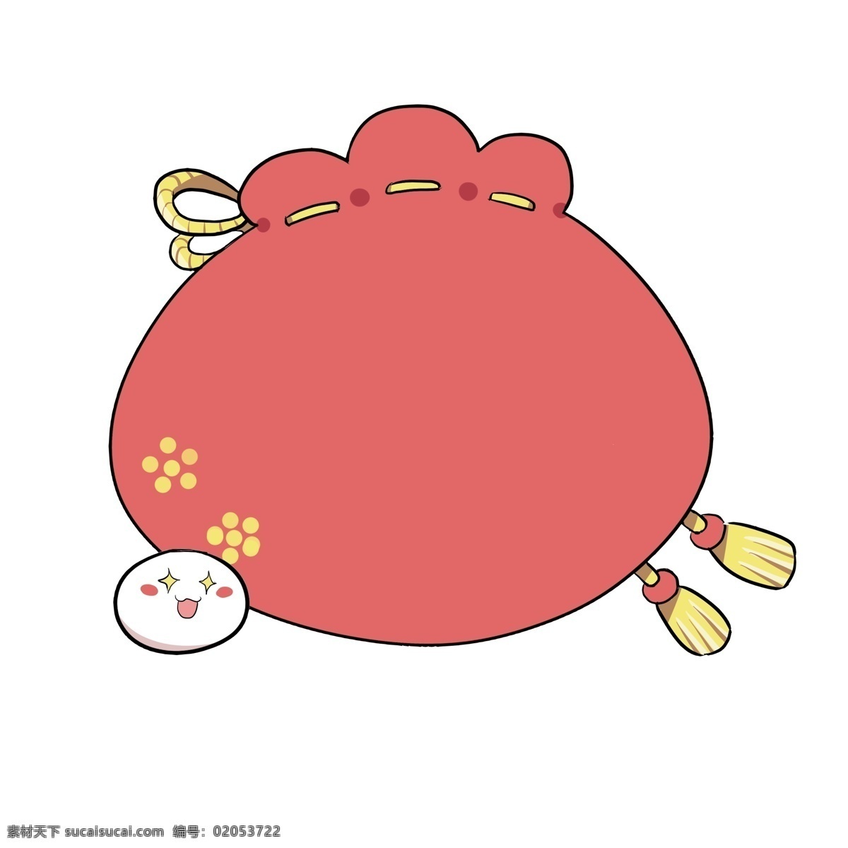 红色 福 袋 对话框 插画 漂亮 手绘