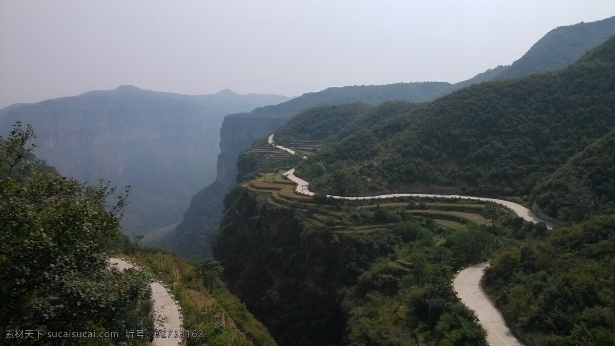 太行山 河南 盘山公路 绿色植被 山 山水风景 自然景观 黑色