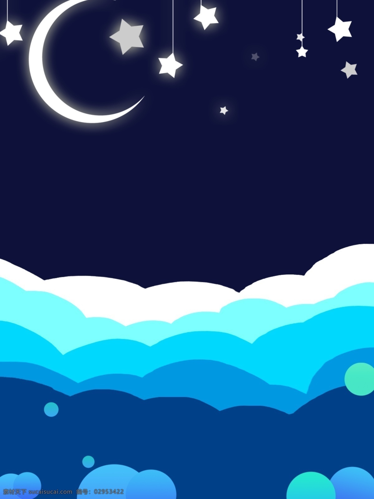 层叠 层次 蓝色 夜空 木 母婴 背景 星星 海洋 天空 星空 月亮 水 波浪 波纹