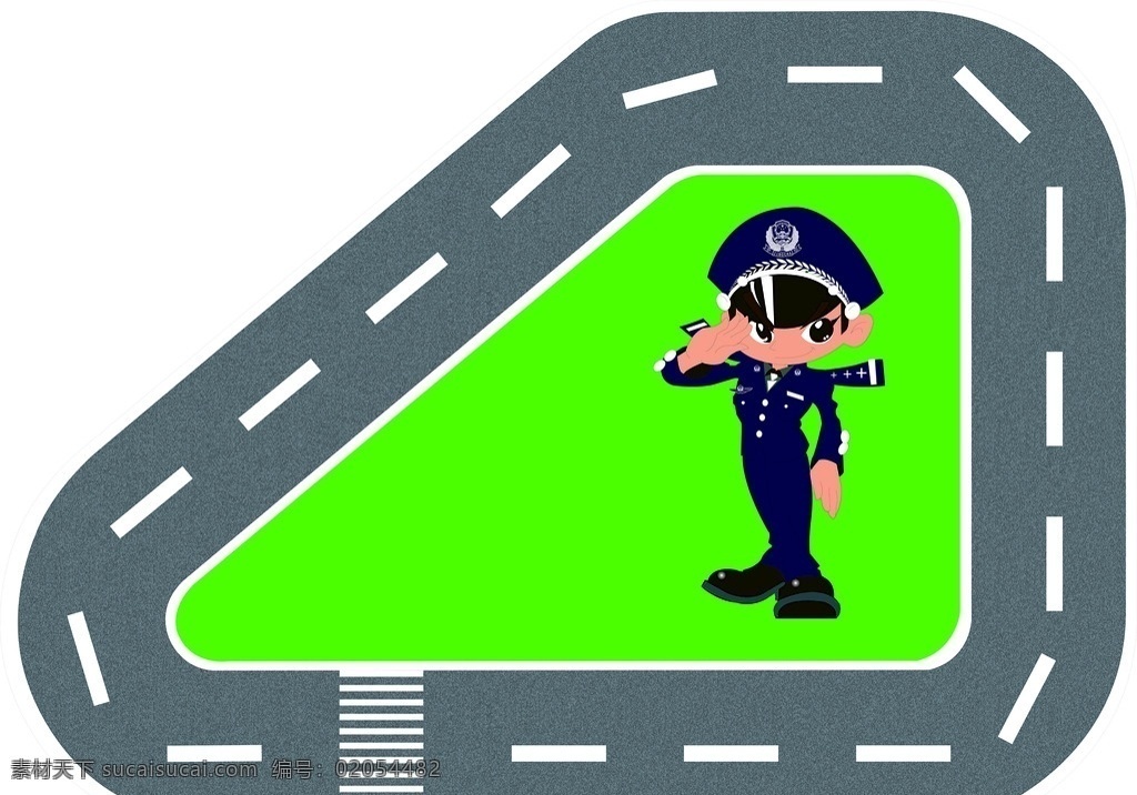 交通警察道路 交通警察 交通标志 卡通警察 温馨提示 职业人物 矢量人物 矢量 公路 马路 跑道 动漫动画 动漫人物