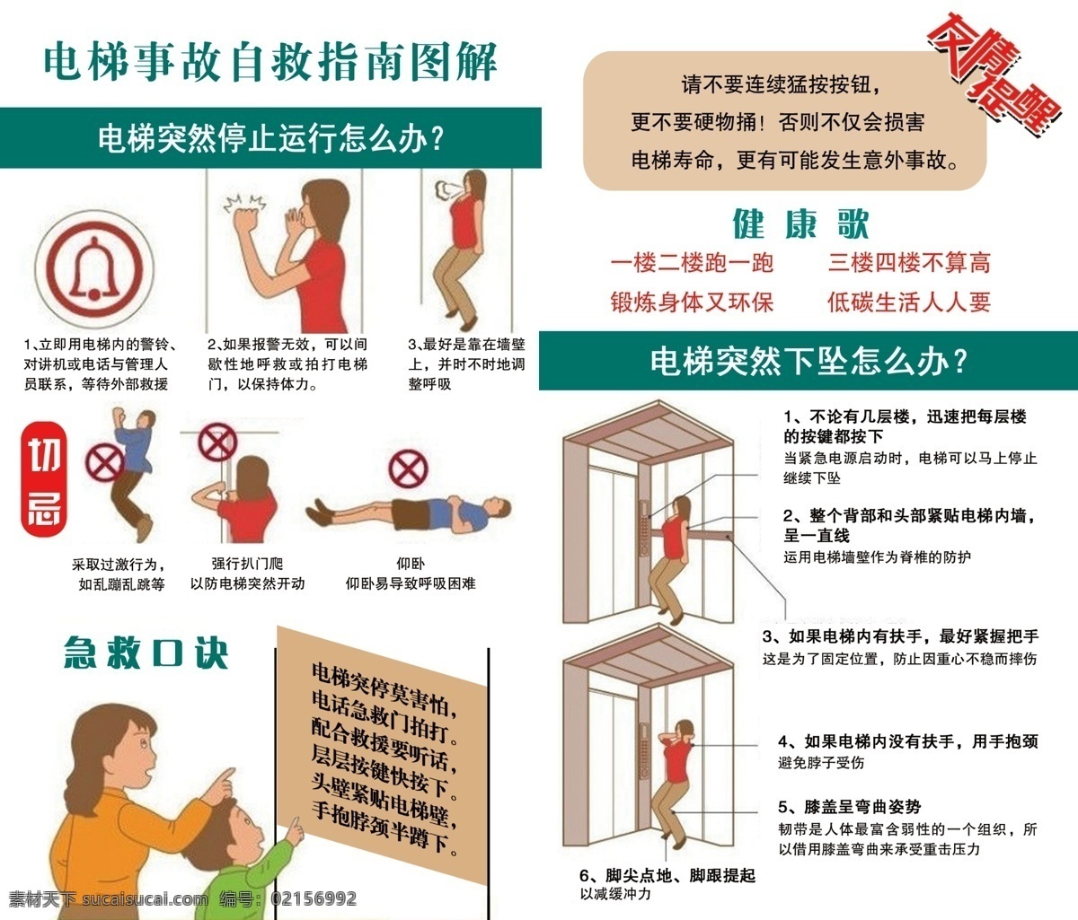 电梯 事故 自救 指南 图解 安全 电梯自救 事故自救 白色