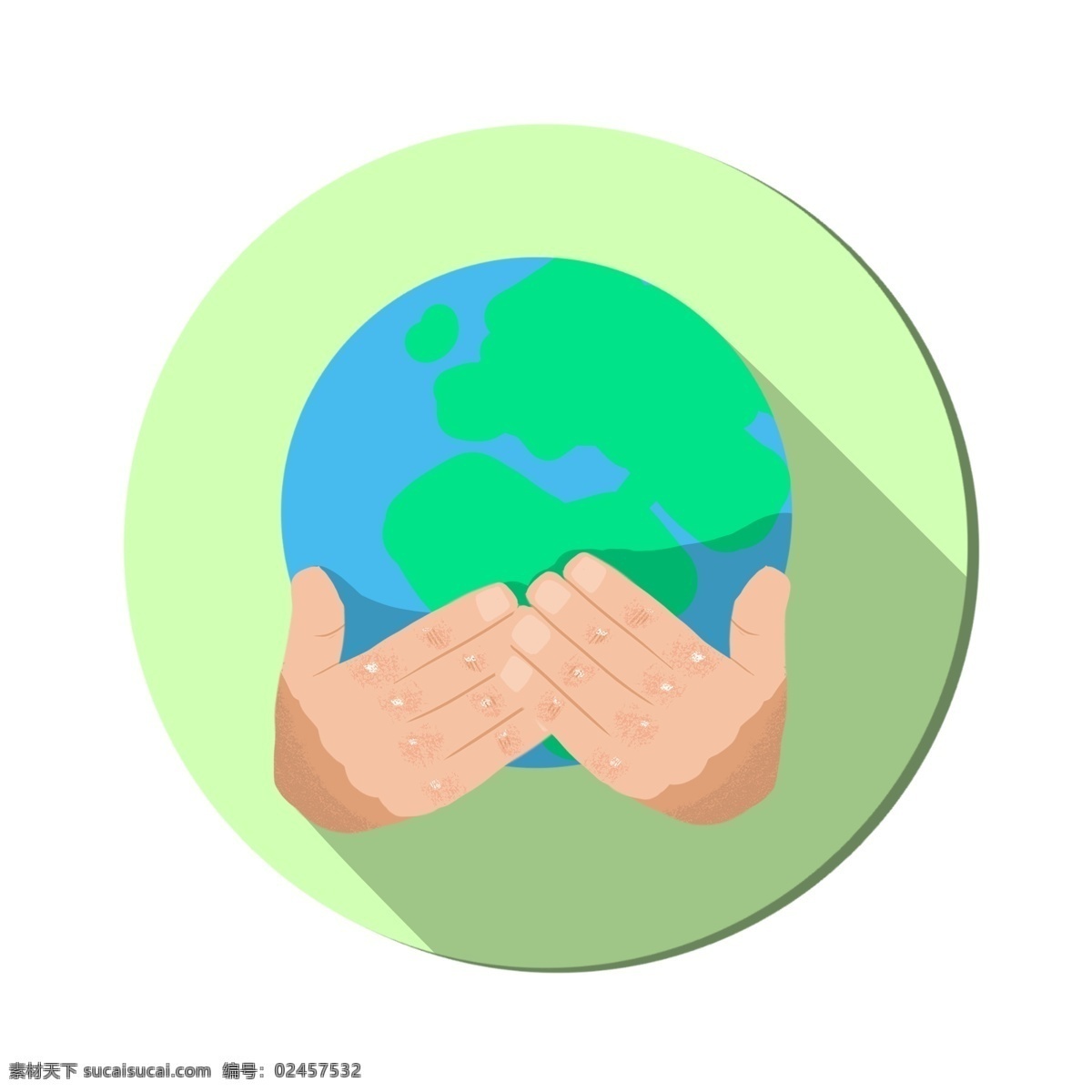 双手 捧 呵护 着地 球 装饰风格 可爱 地球 我们的地球 绿色 绿色环保 环保的 免抠图 简约