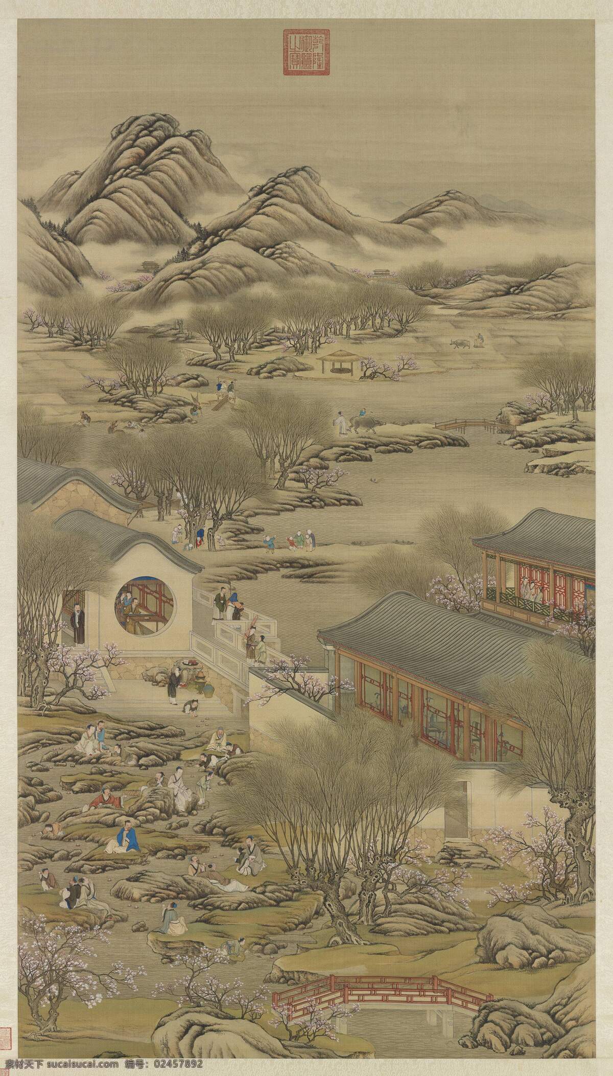清画院 十二月令图片 十二月令 古画 建筑 国画