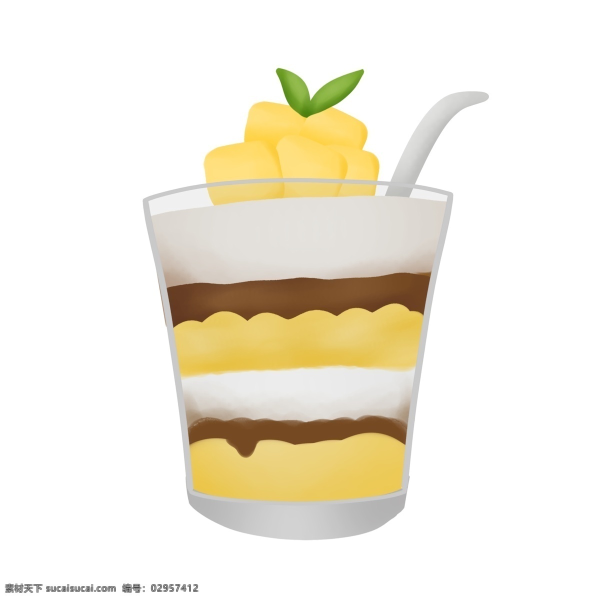 夏天 芒果 味 甜品 奶油 蛋糕 冰淇淋 清凉