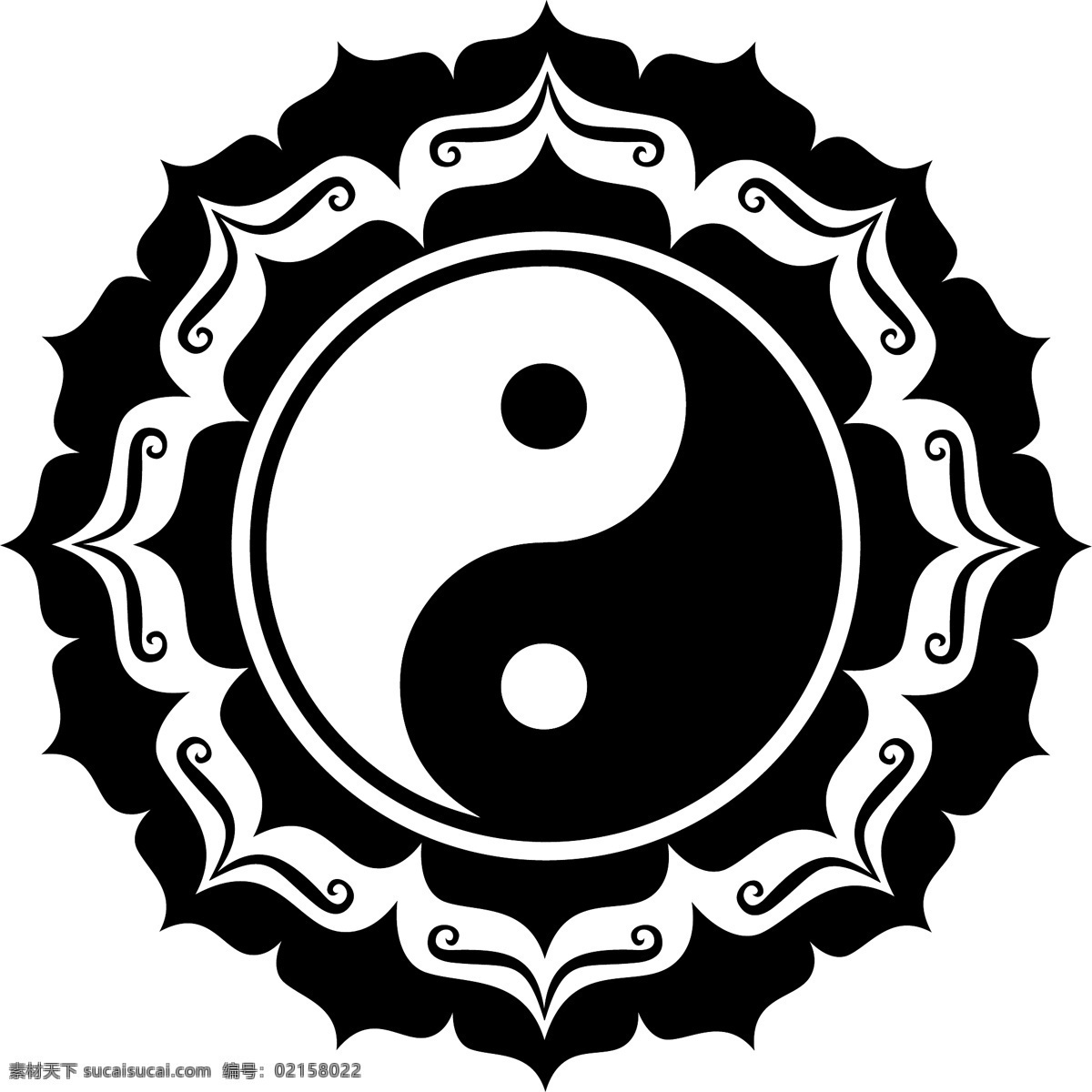 阴阳八卦 八卦 阴阳 太极 手绘 矢量 传统文化 文化艺术