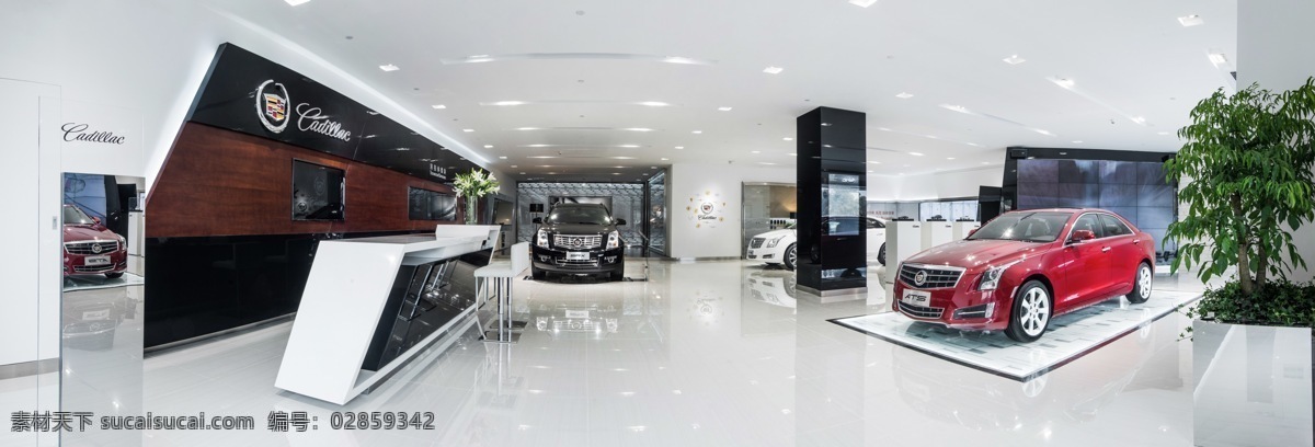 凯迪拉克 4s 店 灯光 展厅 客休 洽谈 交通工具 现代科技
