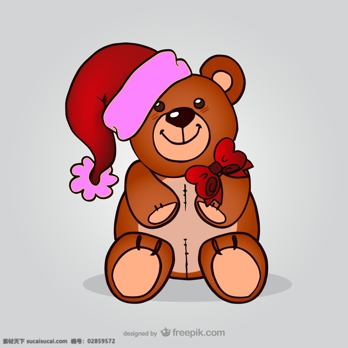 戴 圣诞 帽 玩具 熊 矢量 圣诞帽 圣诞节 节日 贺卡 卡片 庆祝 祝福 小熊 玩具熊 蝴蝶 蝴蝶结 卡通 插画 动物 背景 海报 画册 矢量动物 生物世界 野生动物