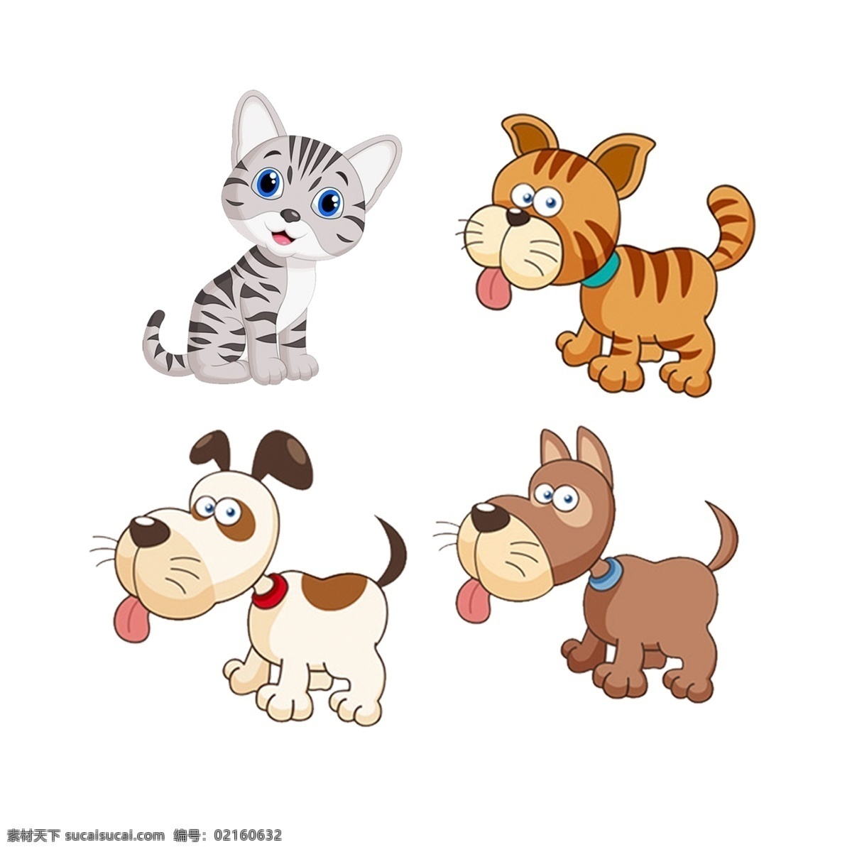 卡通猫狗素材 卡通猫 卡通狗 宠物猫 宠物狗 可爱卡通 卡通动物 卡通设计