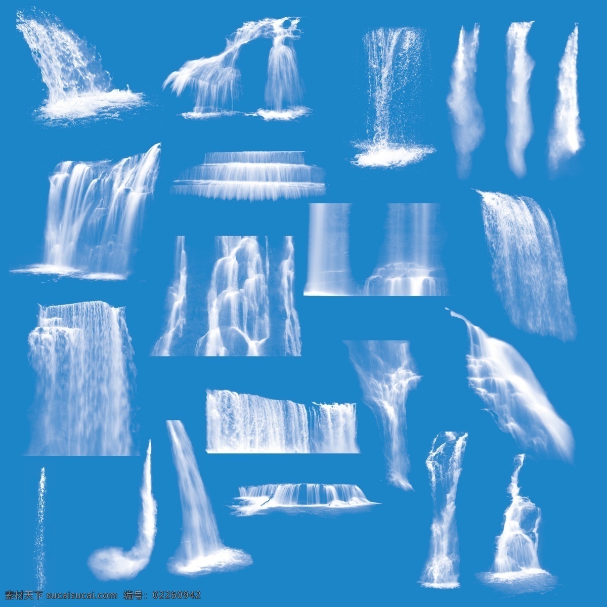 瀑布 分层 滴水 高山流水 河流 流水 水花 水花四溅 瀑布笔刷 水 水珠 源文件 psd源文件