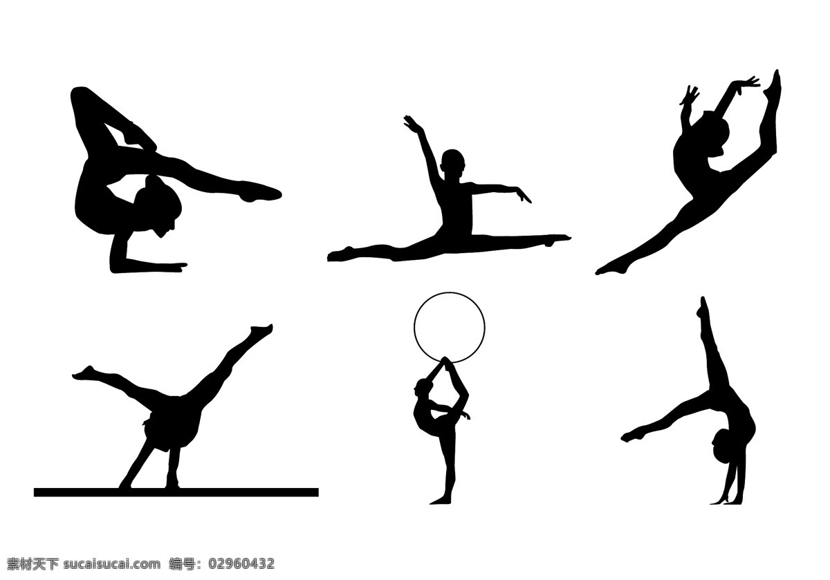 体操剪影矢量 体操运动员 体操 杂技 女人 人 黑人 活动 个人的追求 练习 拉伸 健美操 柔韧性 平衡 女性 健康 训练强度 运动员 体育 生活方式 背景 轮廓 运动 动作 剪影