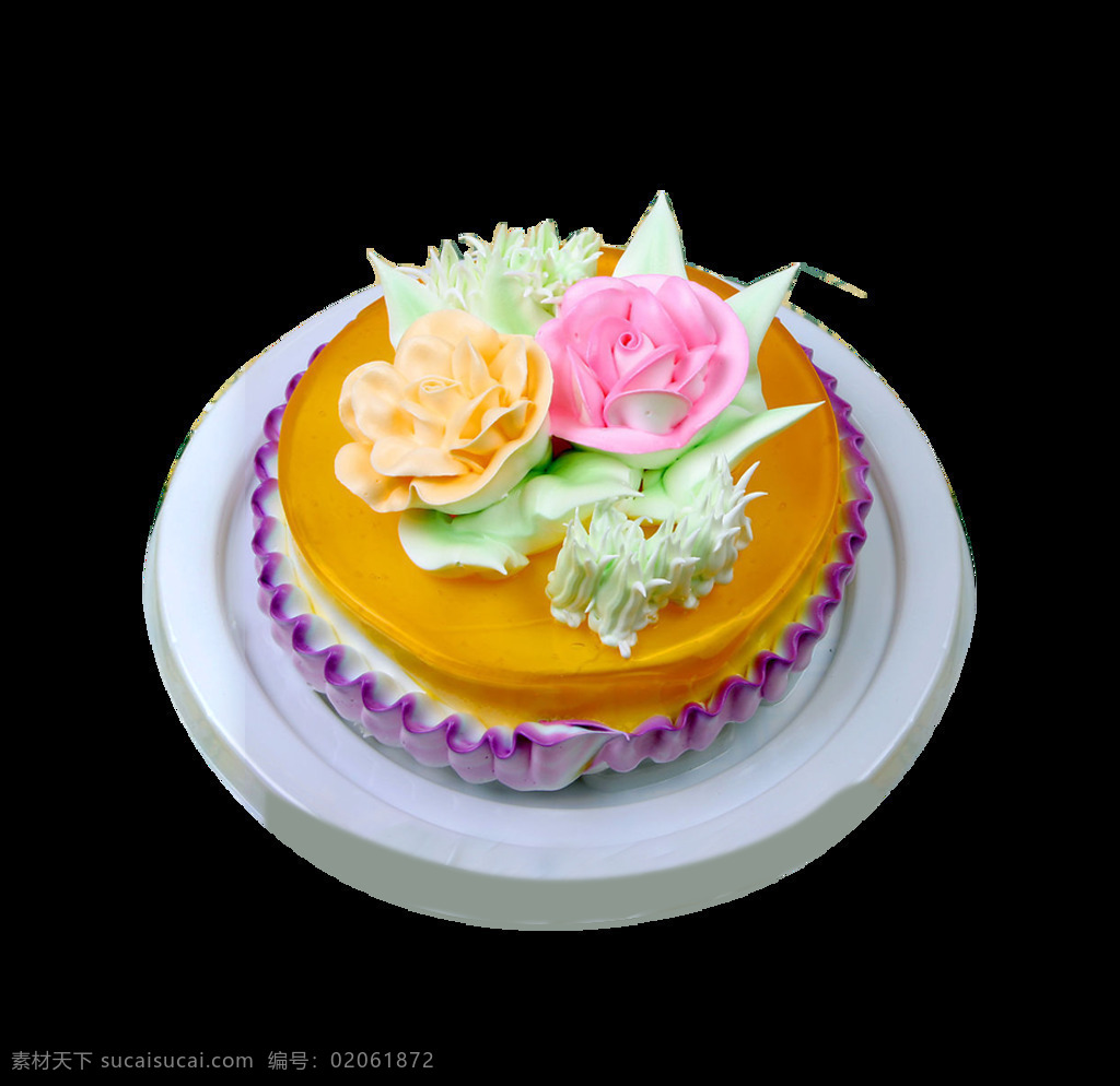花朵蛋糕素材 蛋糕元素 花朵蛋糕 美味蛋糕 免抠素材 奶油