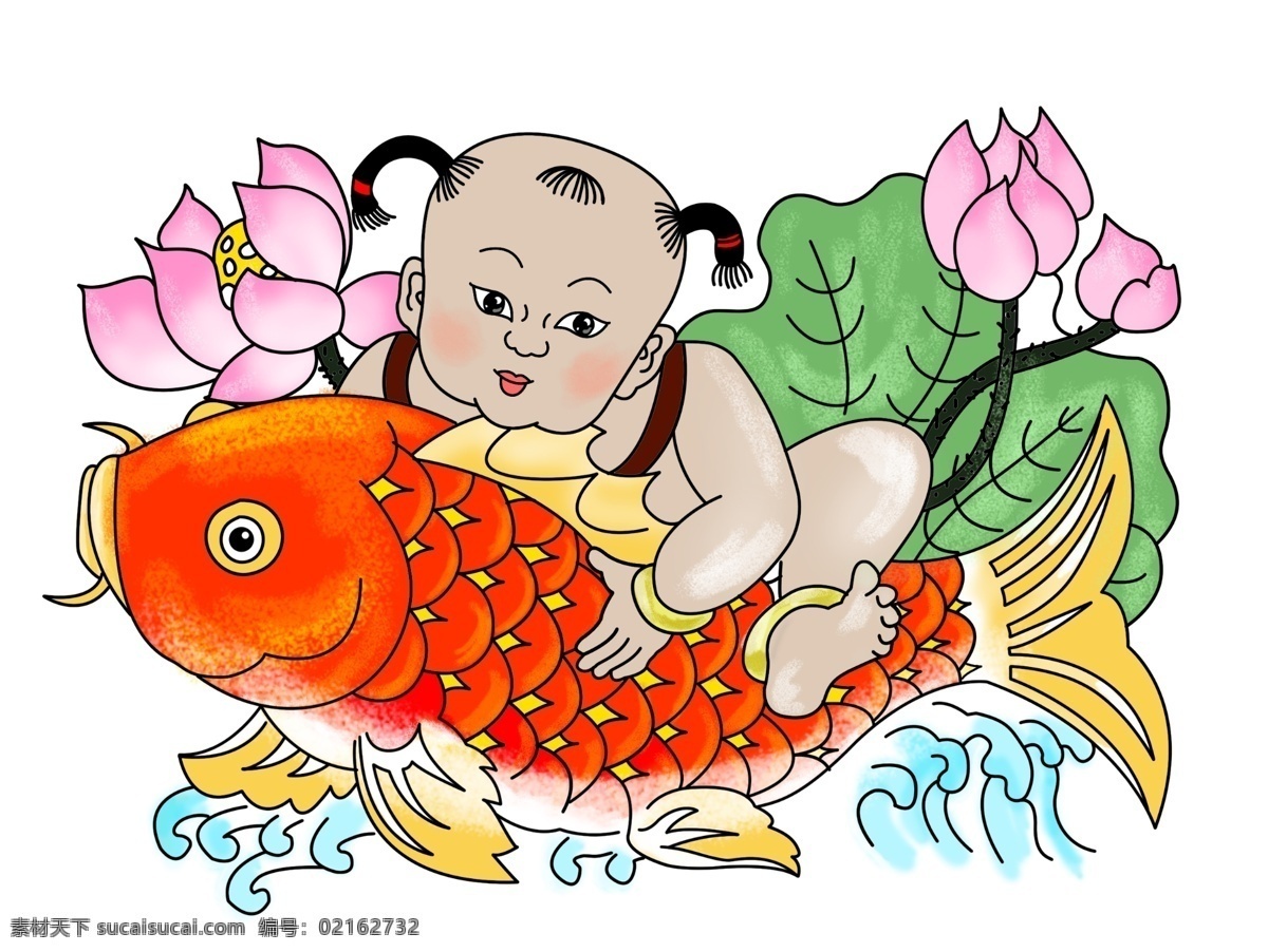 年年有余 年画 红色 大金鱼 福娃 新春报喜 荣华富贵 传统图案 中国图案 传统文化 装饰图案 童子 鱼 图案纹样 中国经典 传统纹样 古典图案 吉祥纹样 吉祥图 吉祥图案 底纹图案 文化艺术 分层 源文件