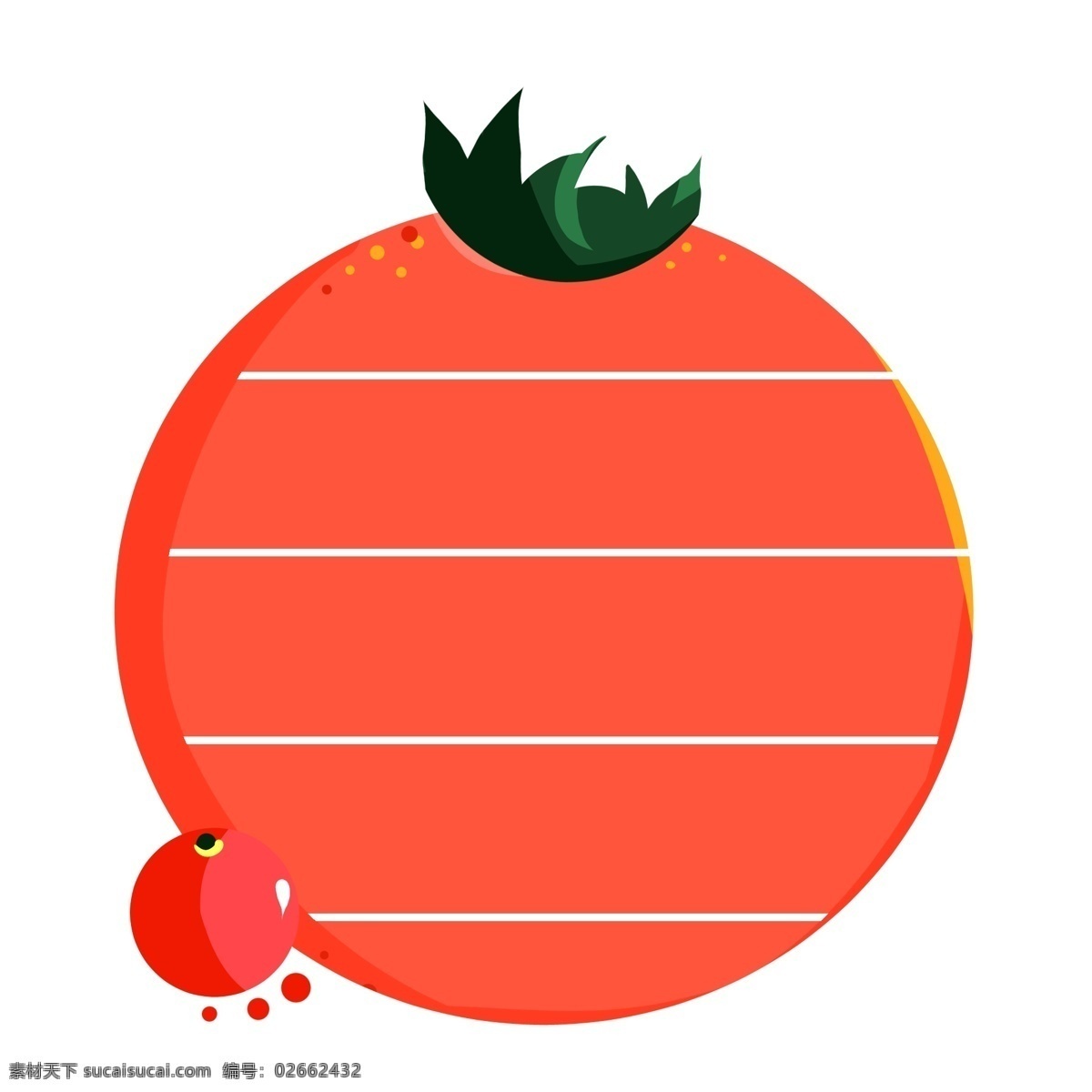 红色 番茄 便签 插画 西红柿