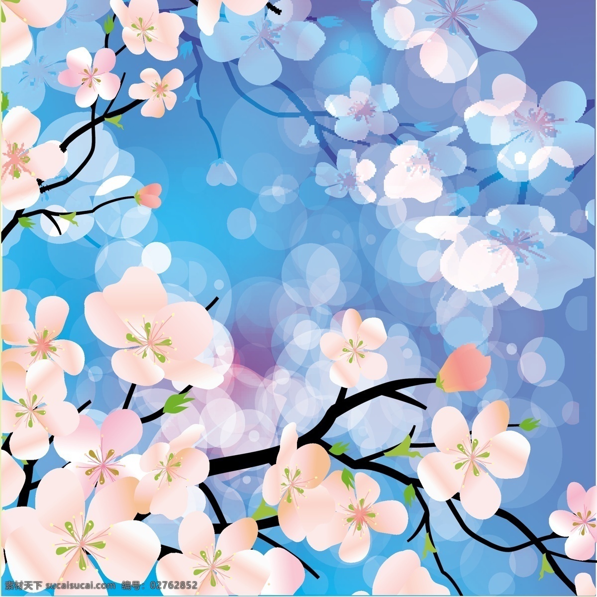 梦幻 唯美 缤纷 花朵 矢量 缤纷花朵 梦幻唯美 鲜花 绚丽花卉 矢量图 花纹花边