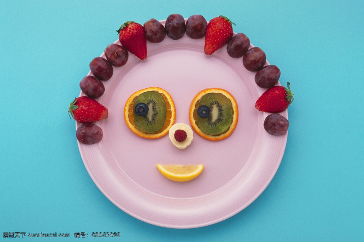 水果脸谱 创意脸谱 水果萨拉 美食 可爱 食物拼盘 蔬菜拼盘 水果 笑脸 食物原料 餐饮美食