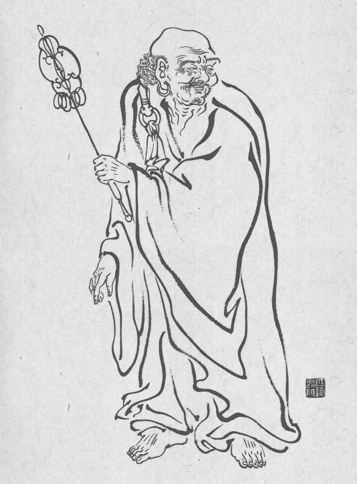 弘一 法师 罗汉 图 弘一法师 真佛 佛像 佛 菩萨 神态 形态 姿势 人物动态 速写 线描 白描 古风白描赏析 文化艺术 绘画书法
