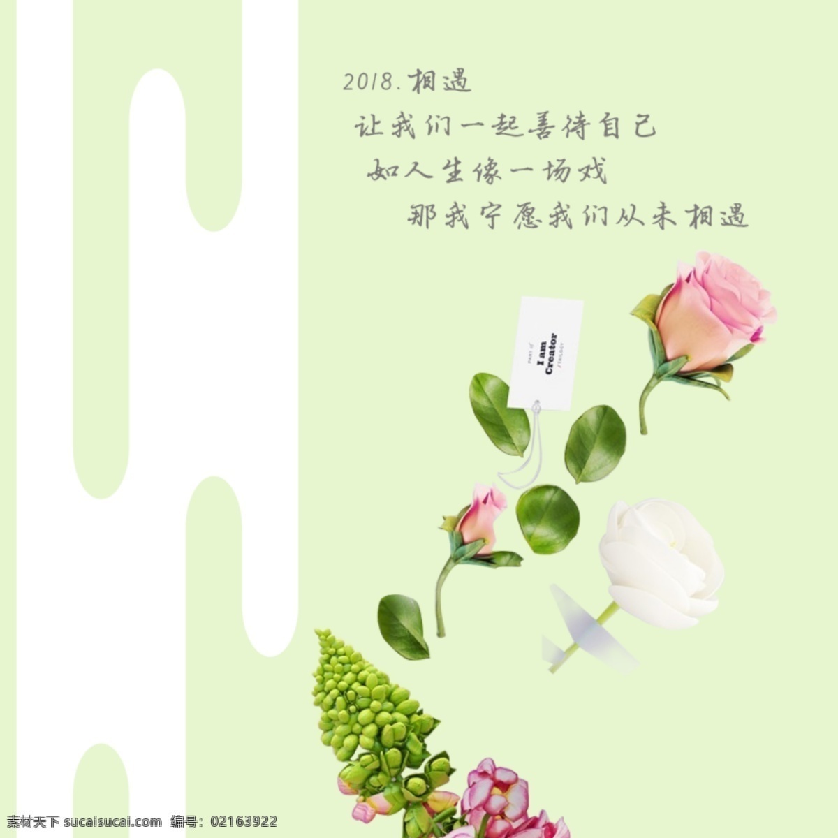 2018 加油 清新 装饰 图案 花 气球 三叶草 新年2018 自然