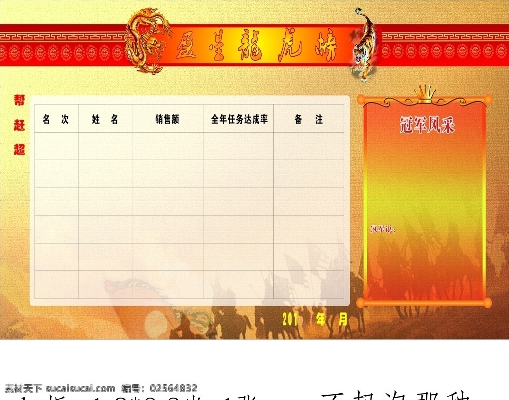 盈星龙虎榜 盈星 龙虎榜 冠军风采 销售额 海报