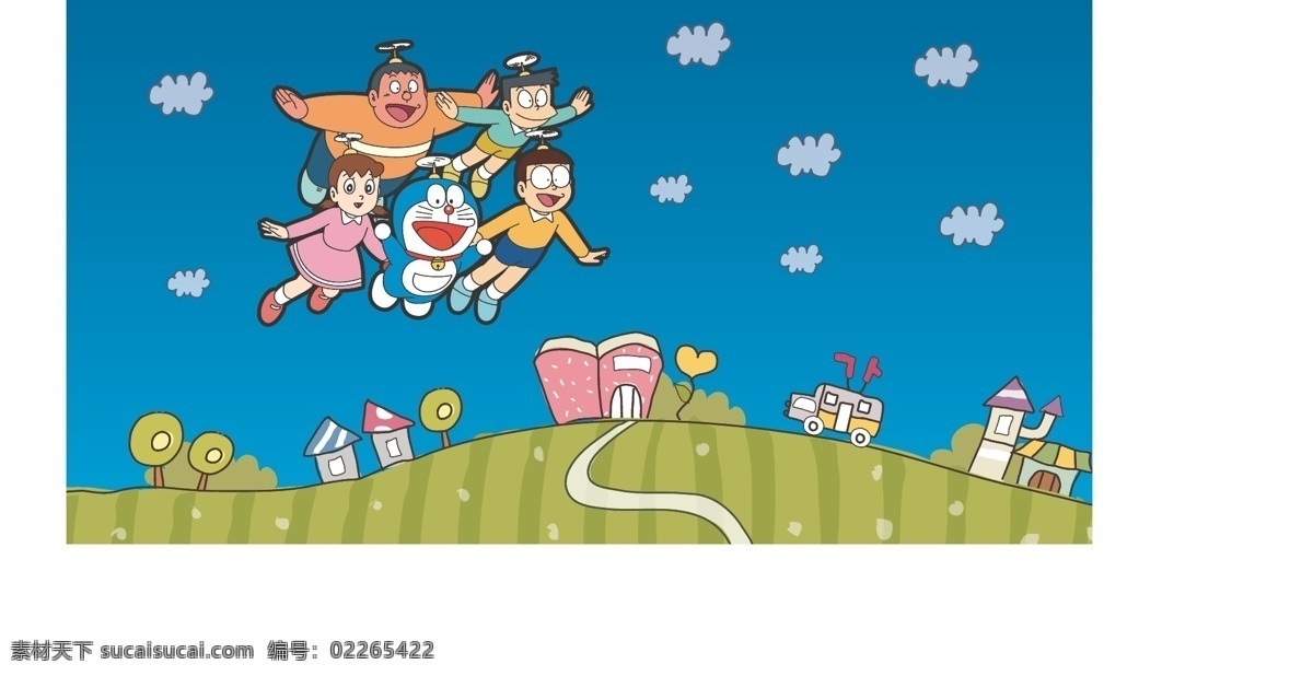 叮当猫 动画片 动漫 机器猫 卡通动画 卡通设计 飞翔 叮当 猫 矢量 模板下载 飞翔叮当猫 psd源文件