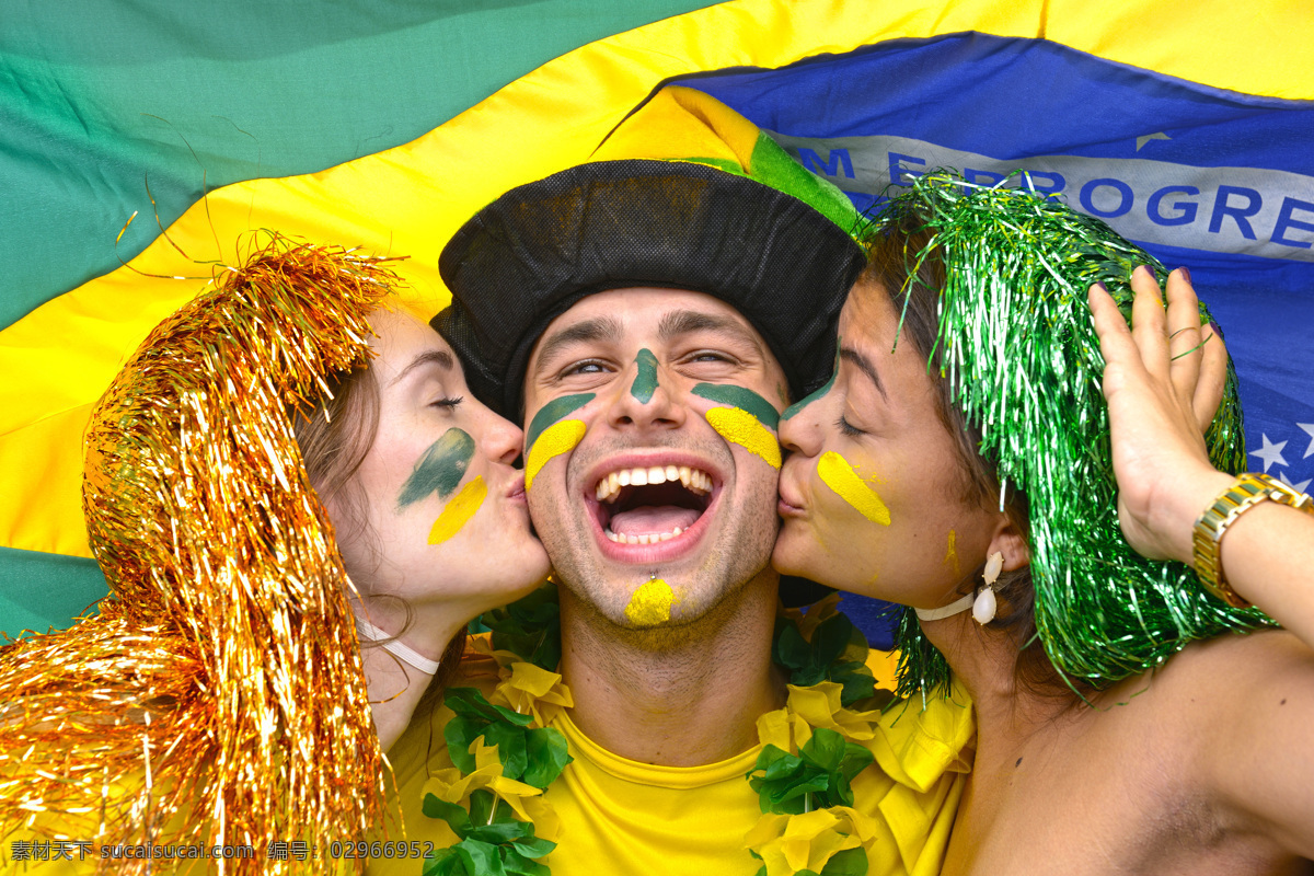 欢呼 巴西 球迷 巴西球迷 足球 世界杯 世界杯主题 外国男性 外国美女 体育运动 生活百科